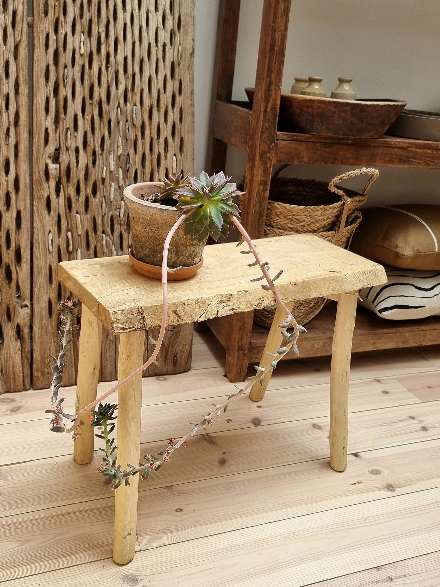 Rustic Wooden Stool | Long