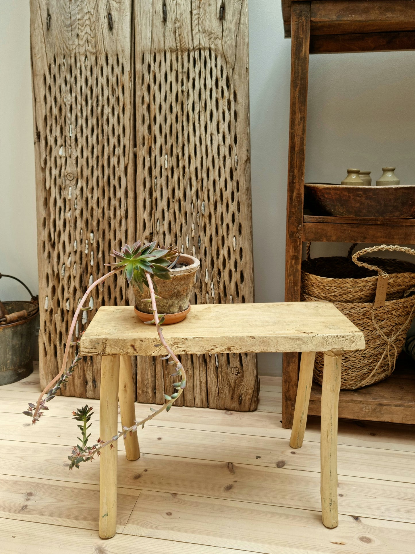 Rustic Wooden Stool | Long
