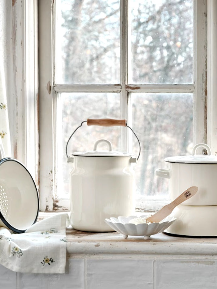 Enamel Milk Can | Off-white 3L