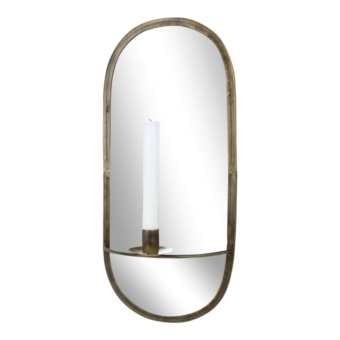 Antique Brass Candle Mirror