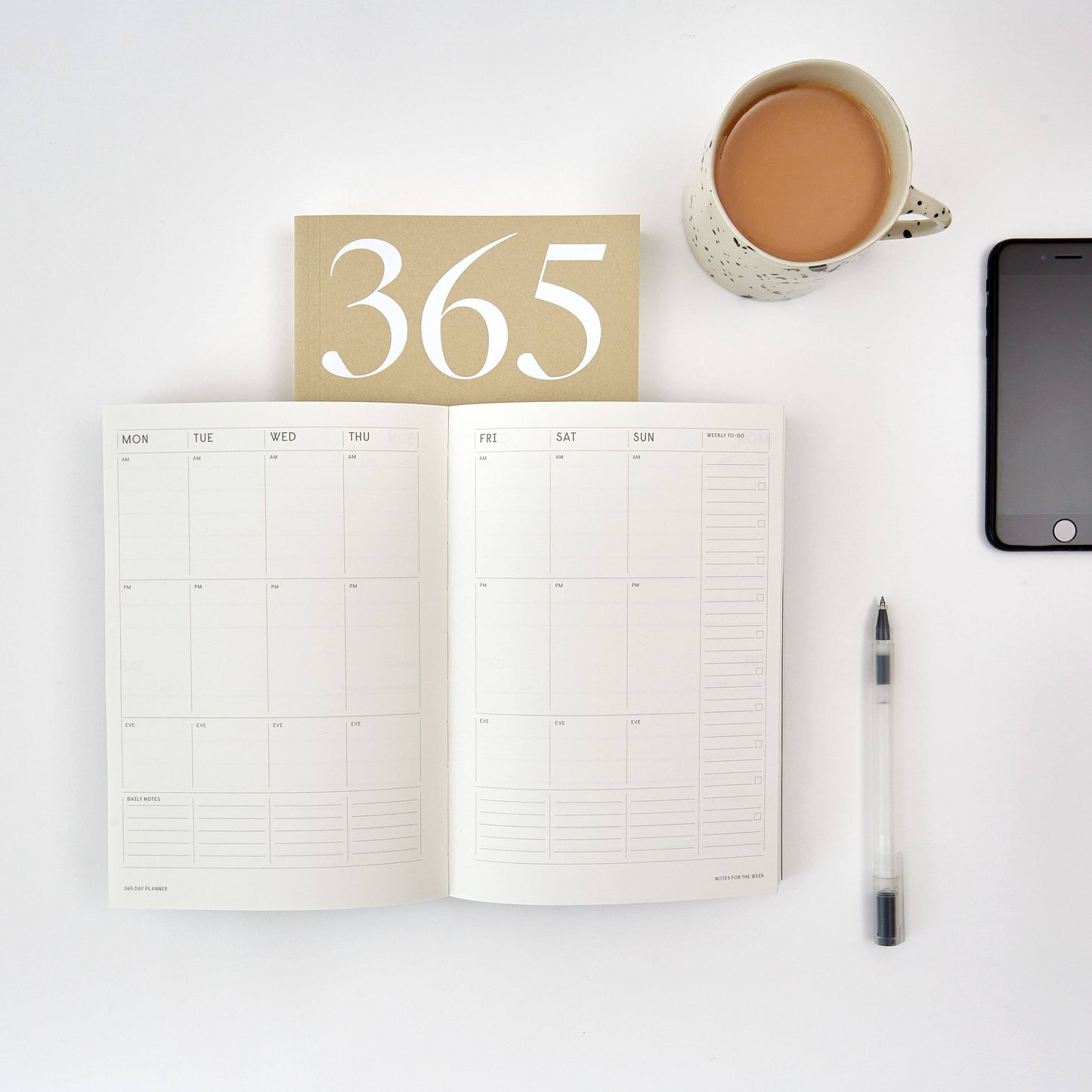 365 Lay Flat Undated Planner | Kraft