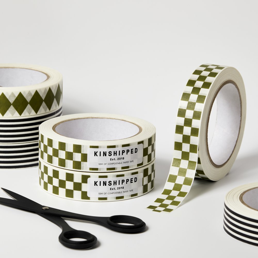 Green Checkerboard Paper Tape