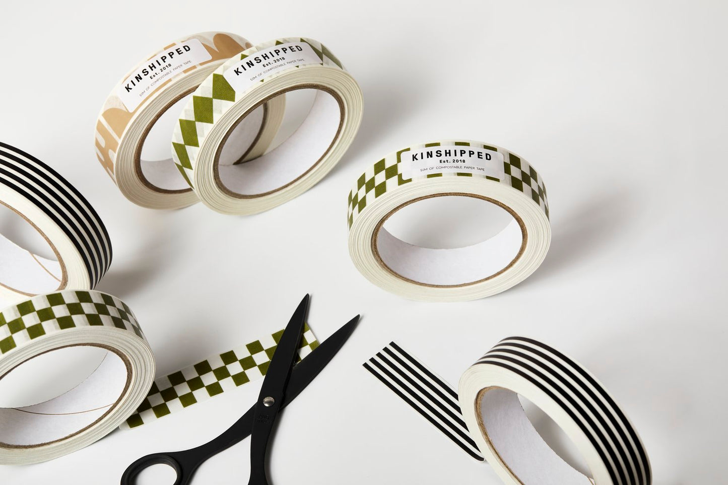 Green Checkerboard Paper Tape