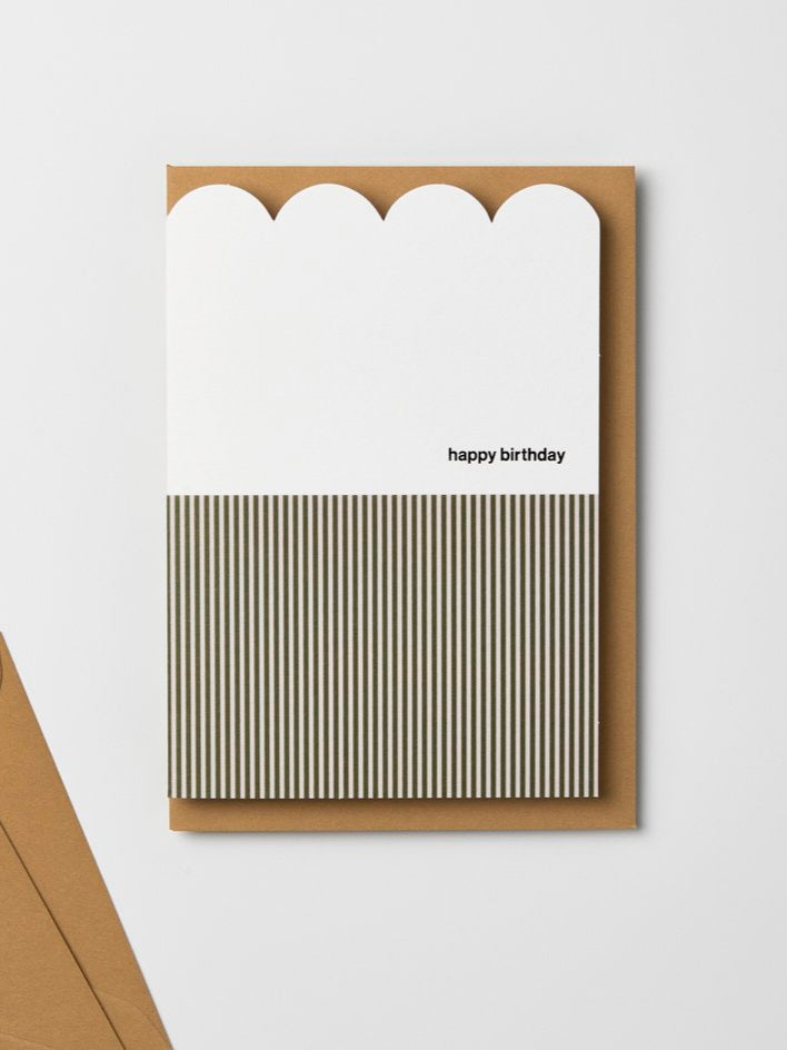 Happy Birthday Scallop Edge Card