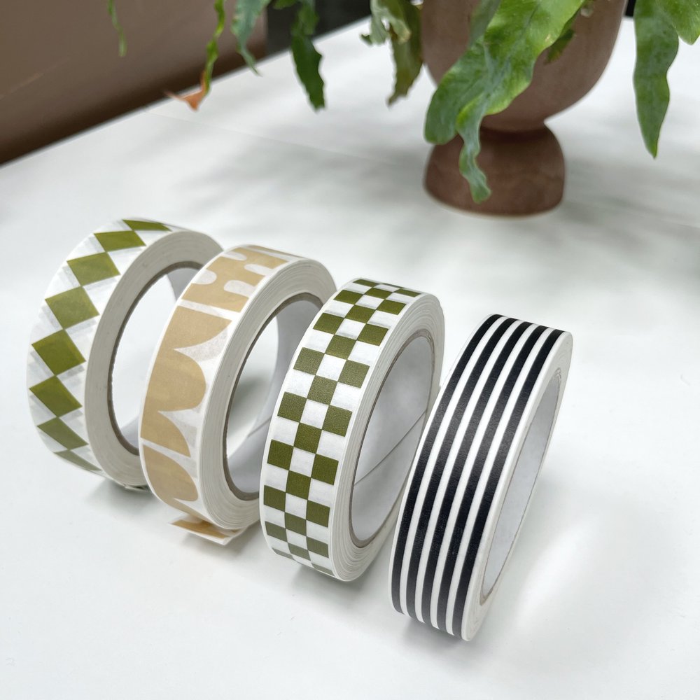 Green Checkerboard Paper Tape
