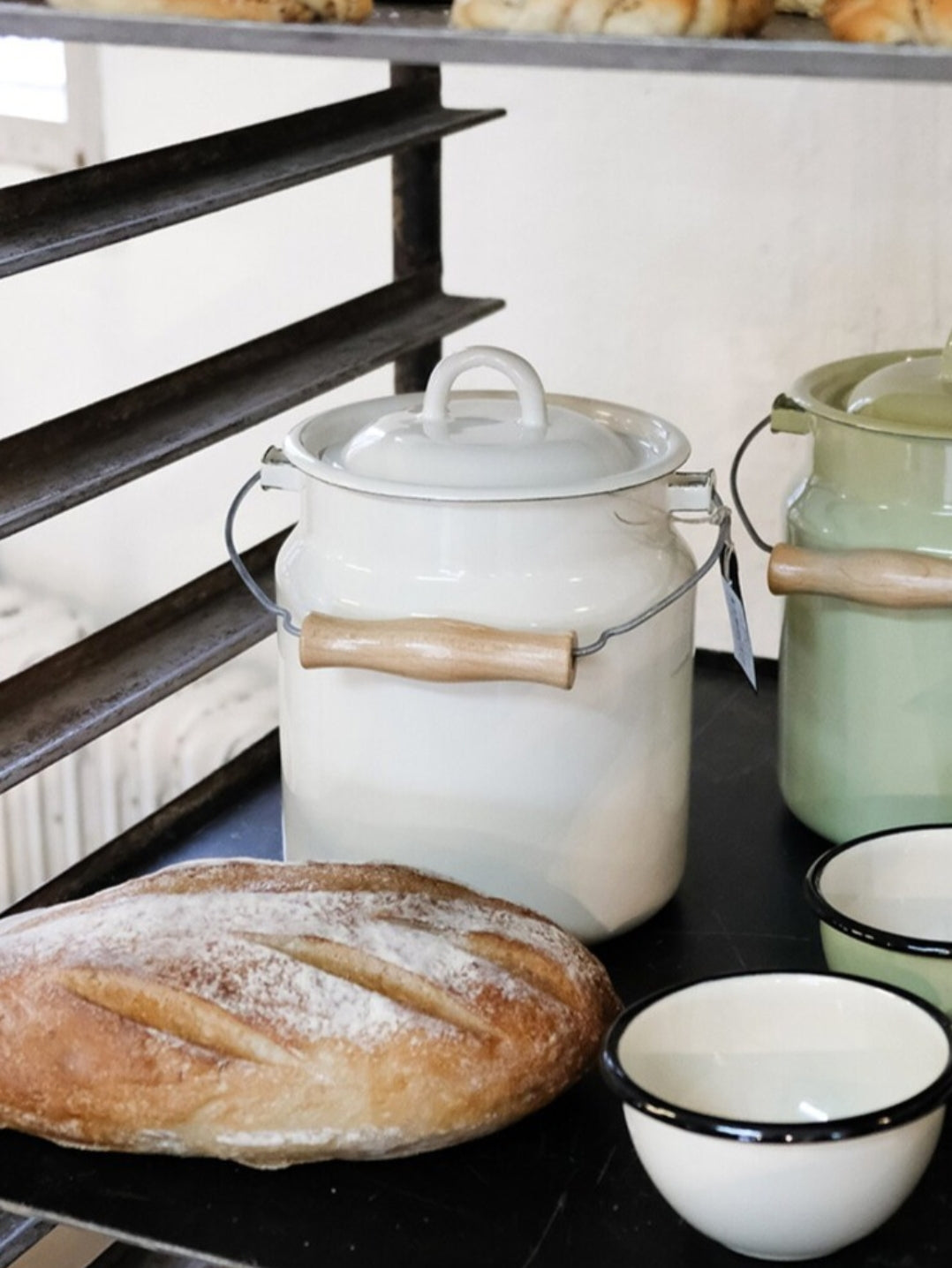 Enamel Milk Can | Off-white 3L