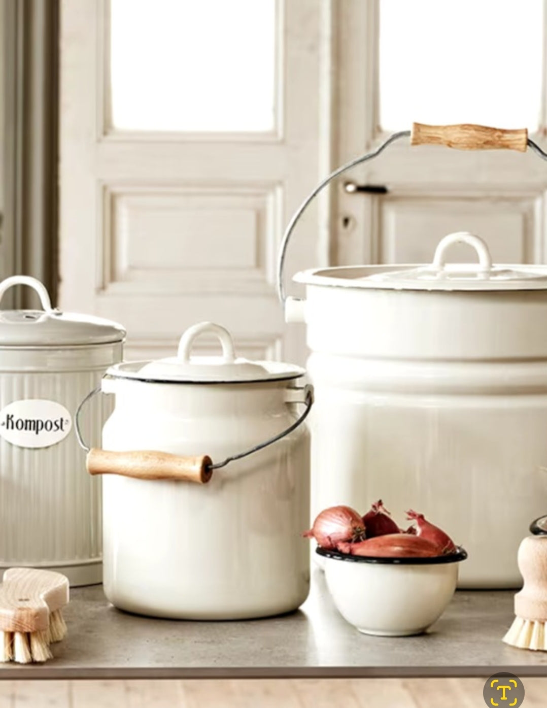 Enamel Milk Can | Off-white 3L