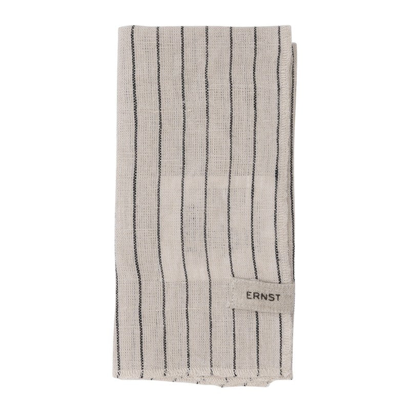 Tygservett Linen Napkins | Black Stripe
