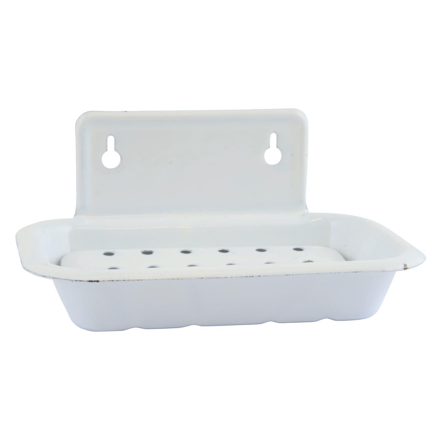 Enamel Wall Mounted Soap Dish | White