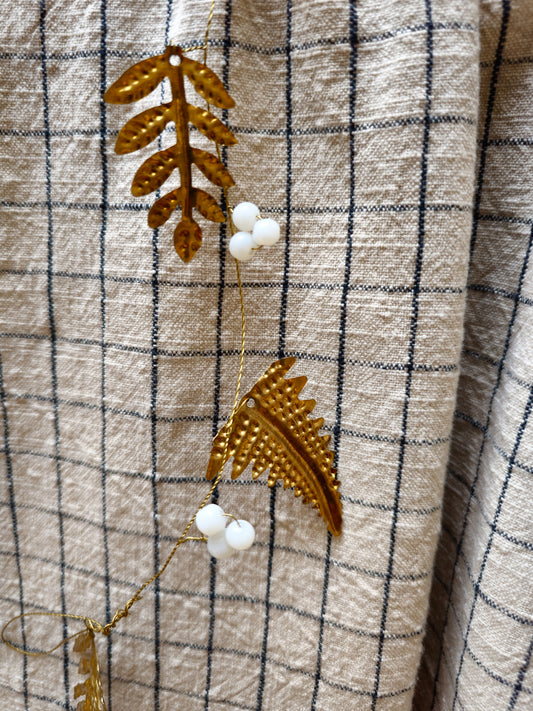 Golden Leaf Garland | White Berries