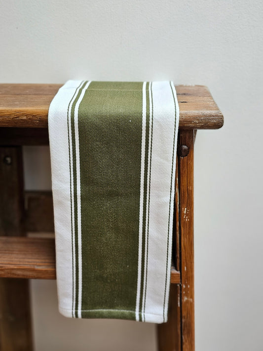 Striped Tea Towel | Olive