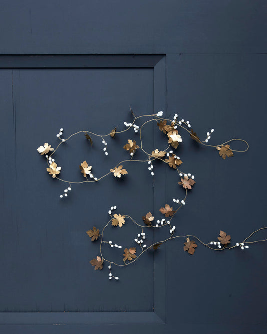 Antiqued Brass Maple Garland