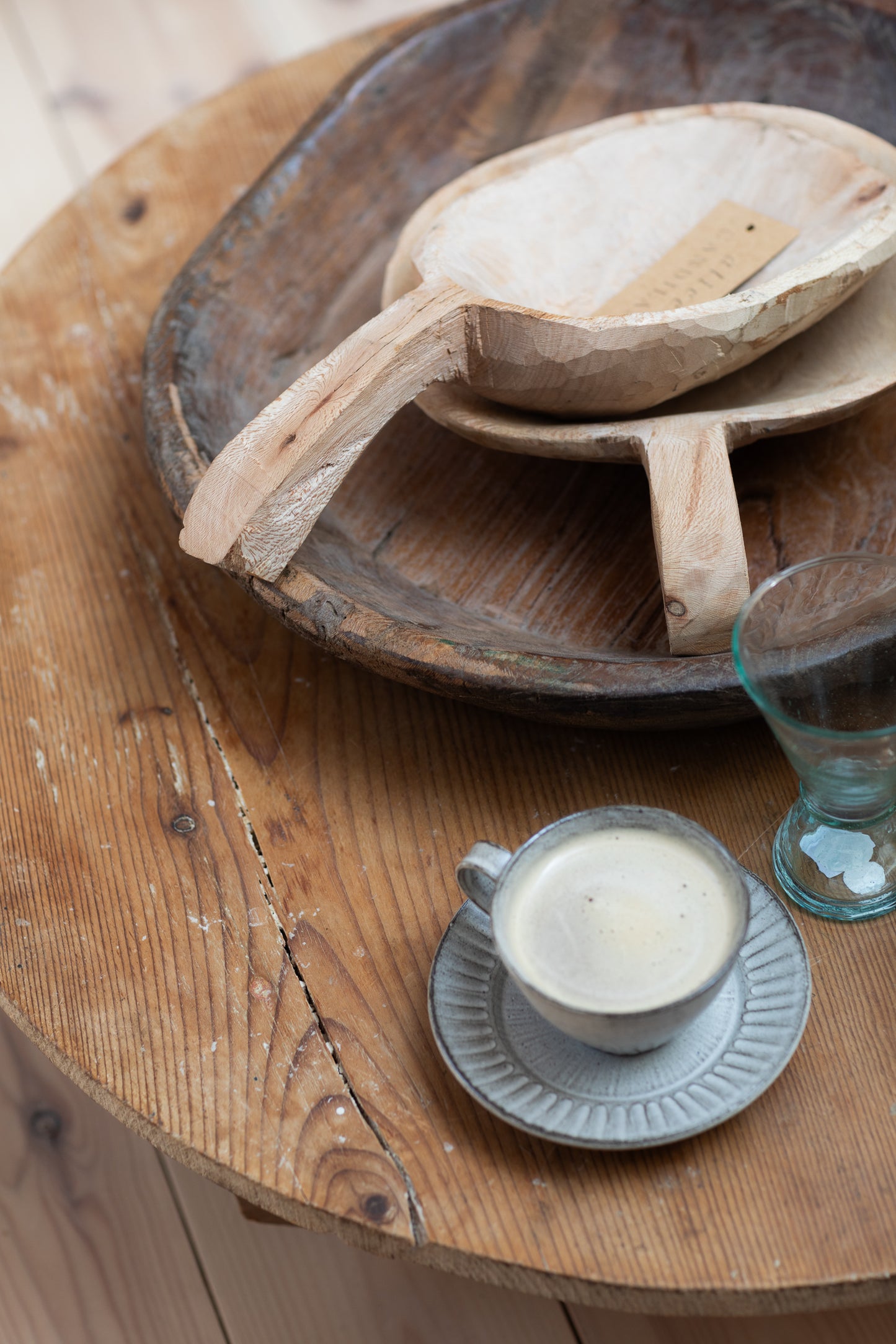 Rustic Carved Wooden Bowl/ Scoop