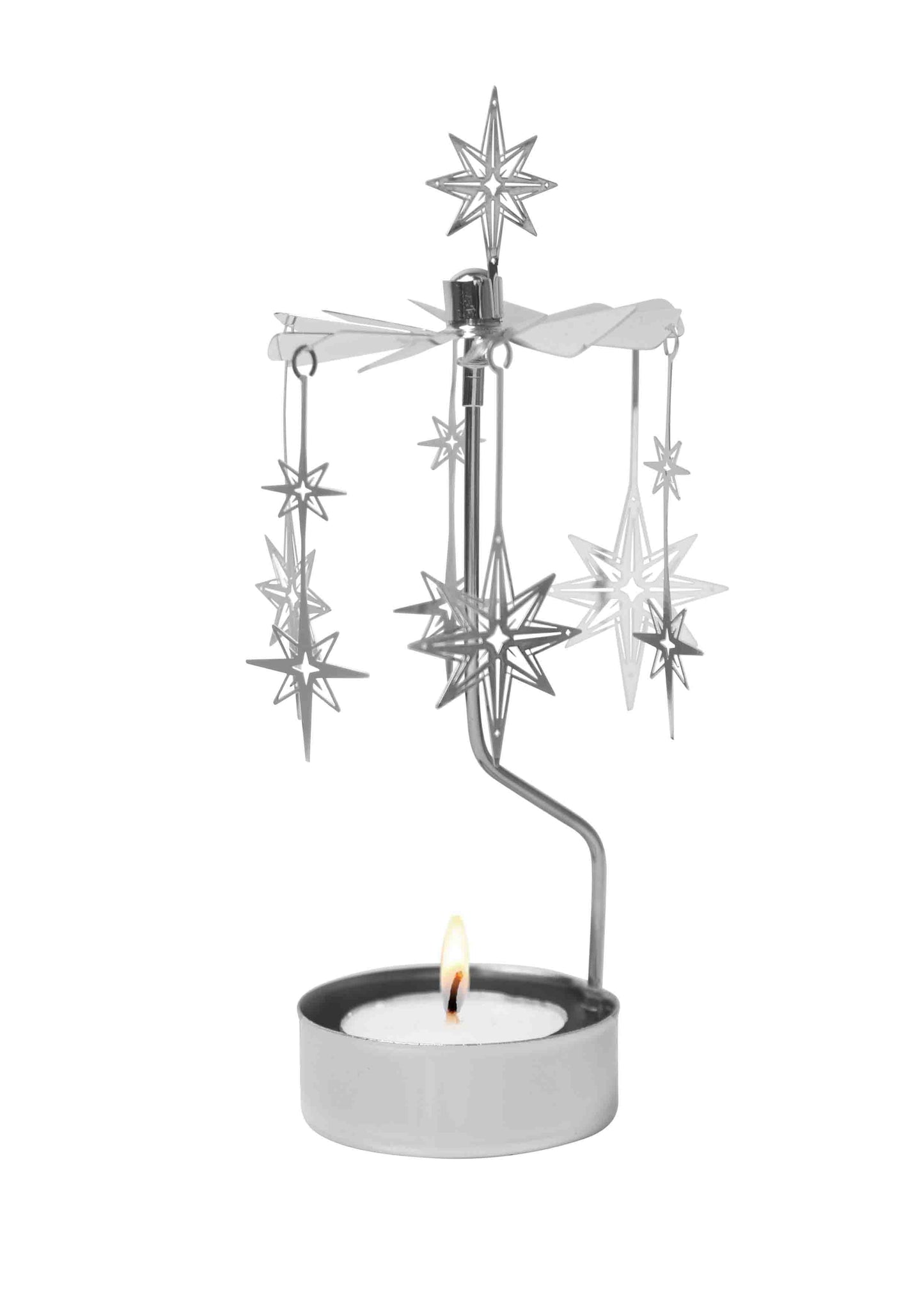 Northern Star Änglaspel Rotary Candle Holder | Silver