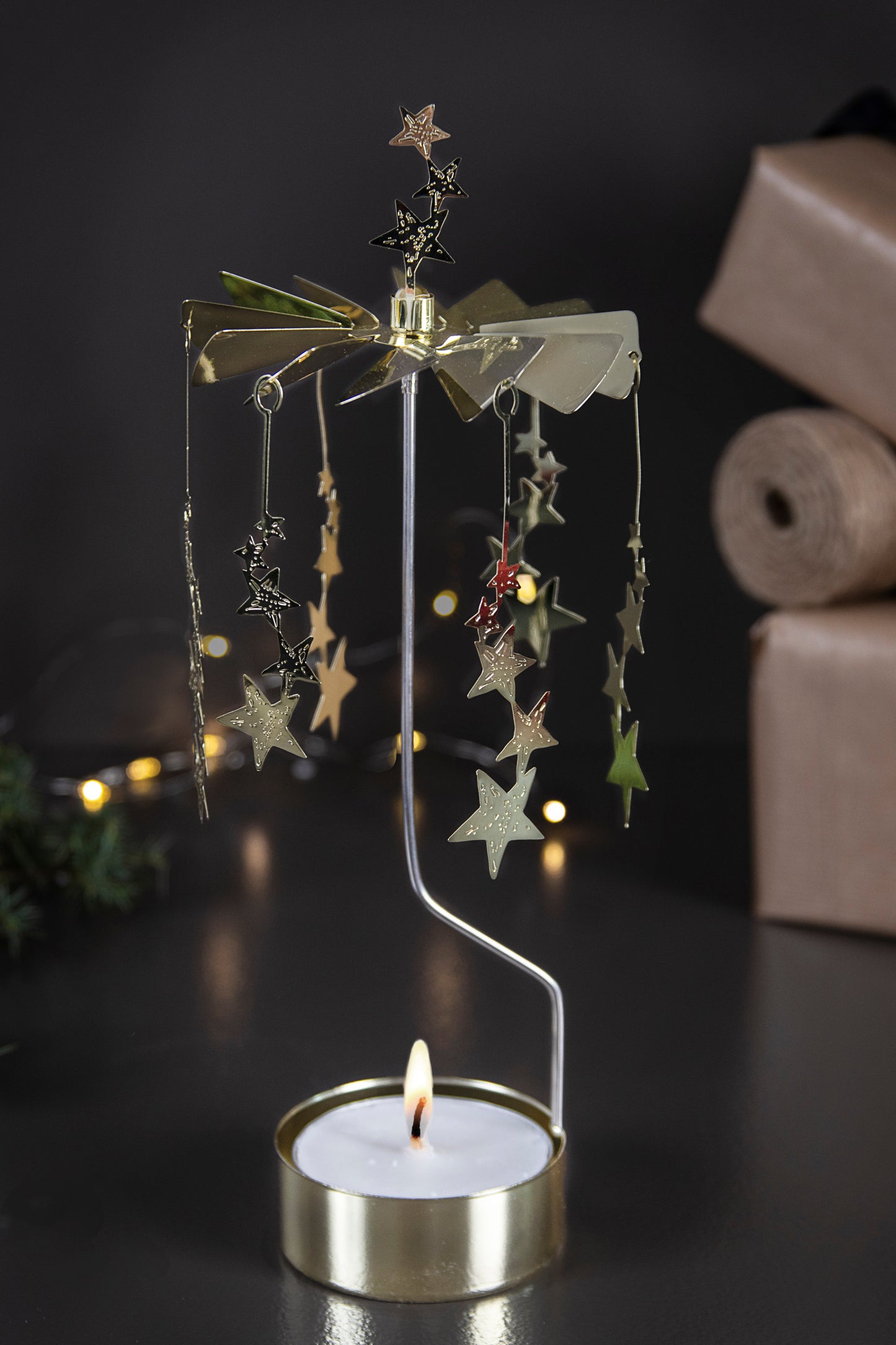 Night Sky Änglaspel Candle Holder | Gold