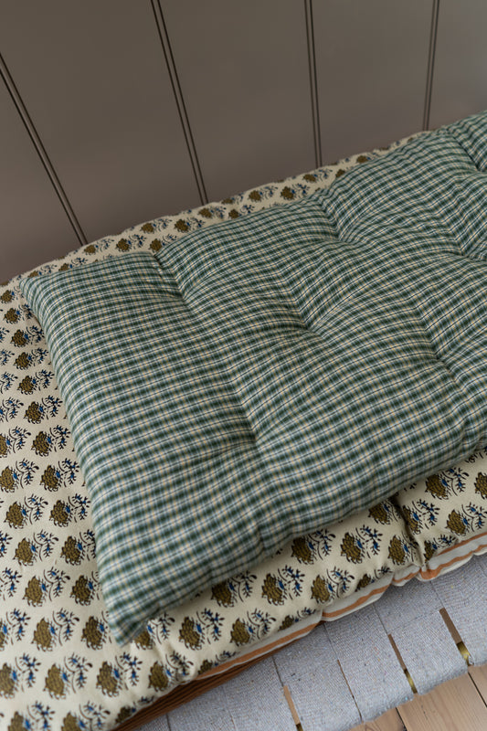 Cotton Mattress | Green Checked