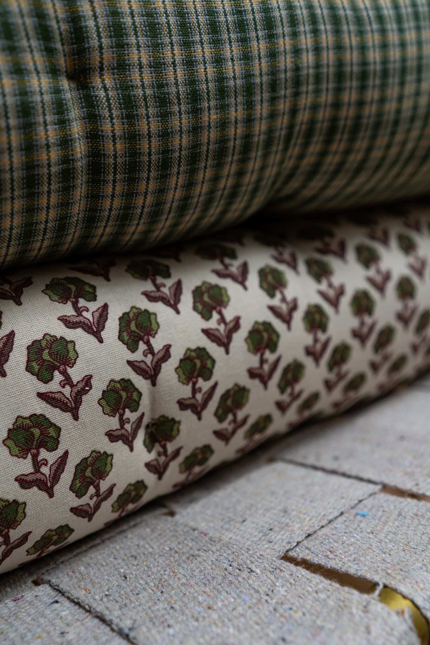 Cotton Mattress | Green Checked