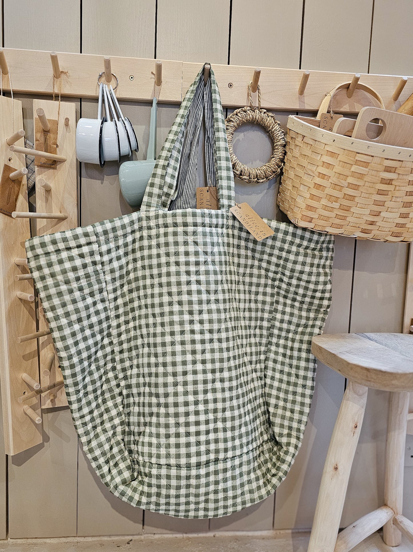 Quilted Bag | Green Gingham