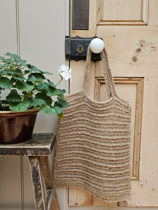 Crochet Jute Tote Bag