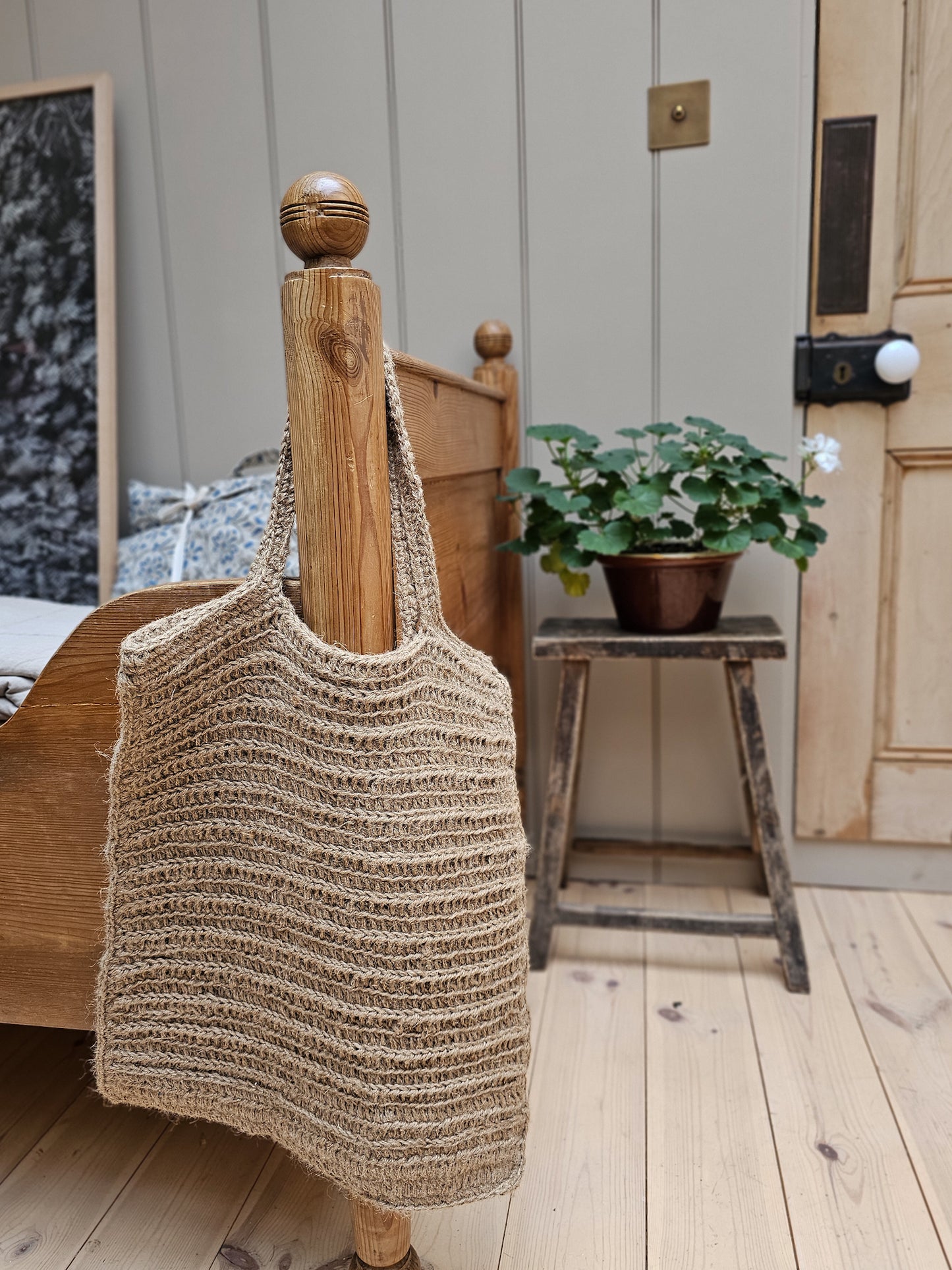 Crochet Jute Tote Bag