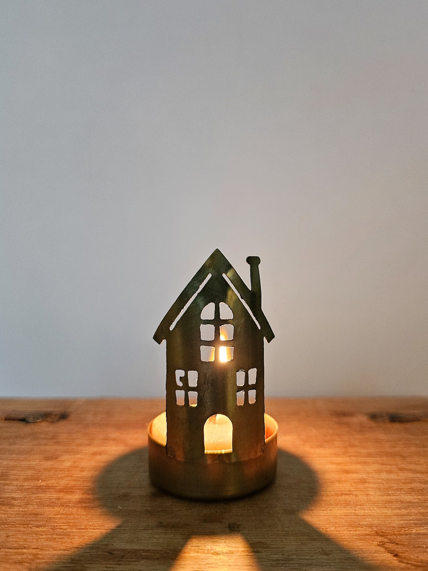 Gloria Brass House Tealight Holder