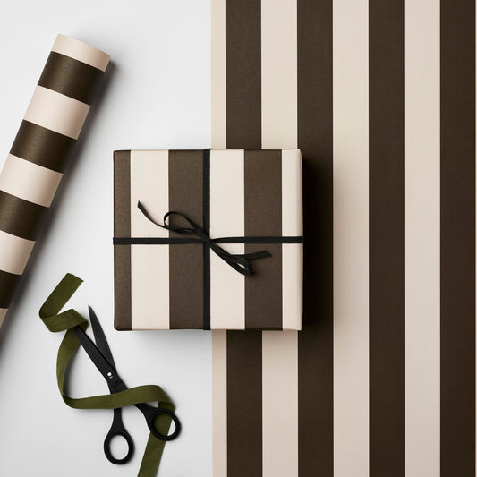 Khaki Stripes Gift Wrap