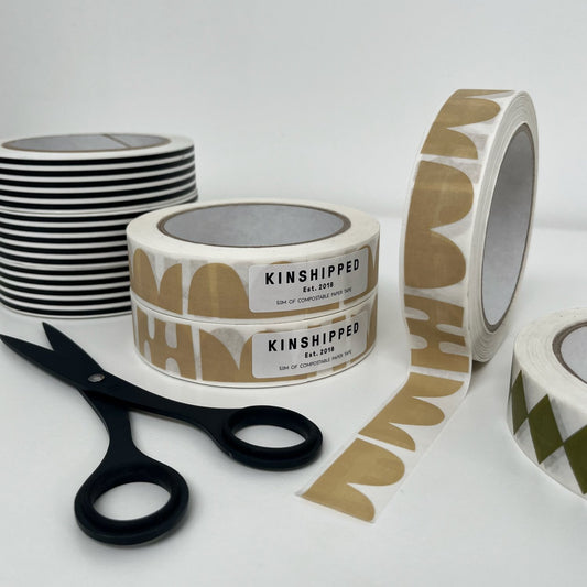 Taupe Shapes Paper Tape