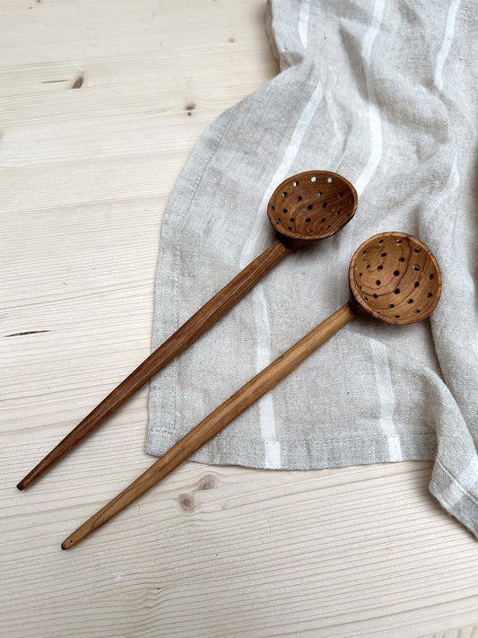 Olive Wood Straining Spoon