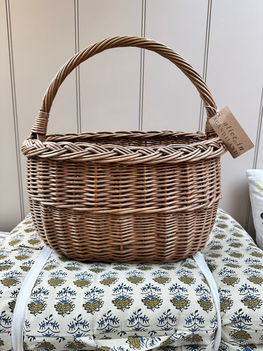 Vintage Woven Oblong Basket