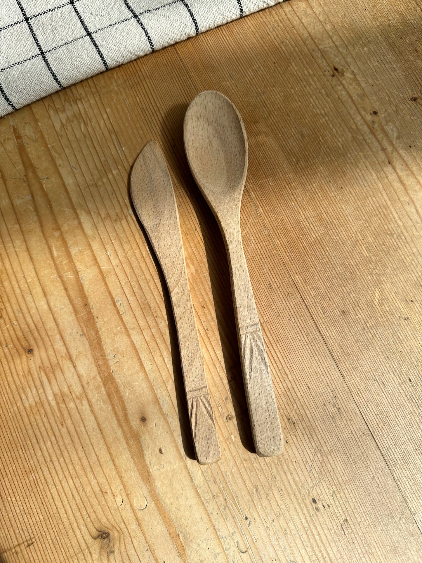 Vintage Wooden Cutlery Set | Knife and Spoon