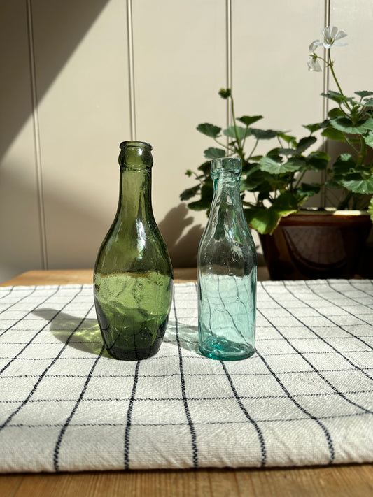 Vintage Glass Bottles | Pair