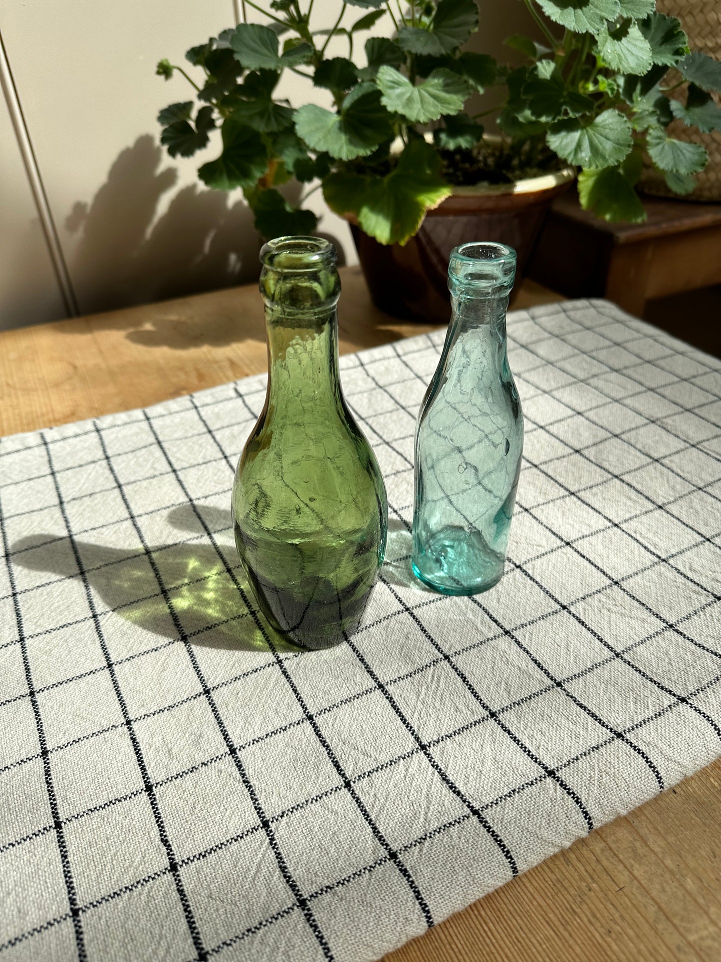 Vintage Glass Bottles | Pair