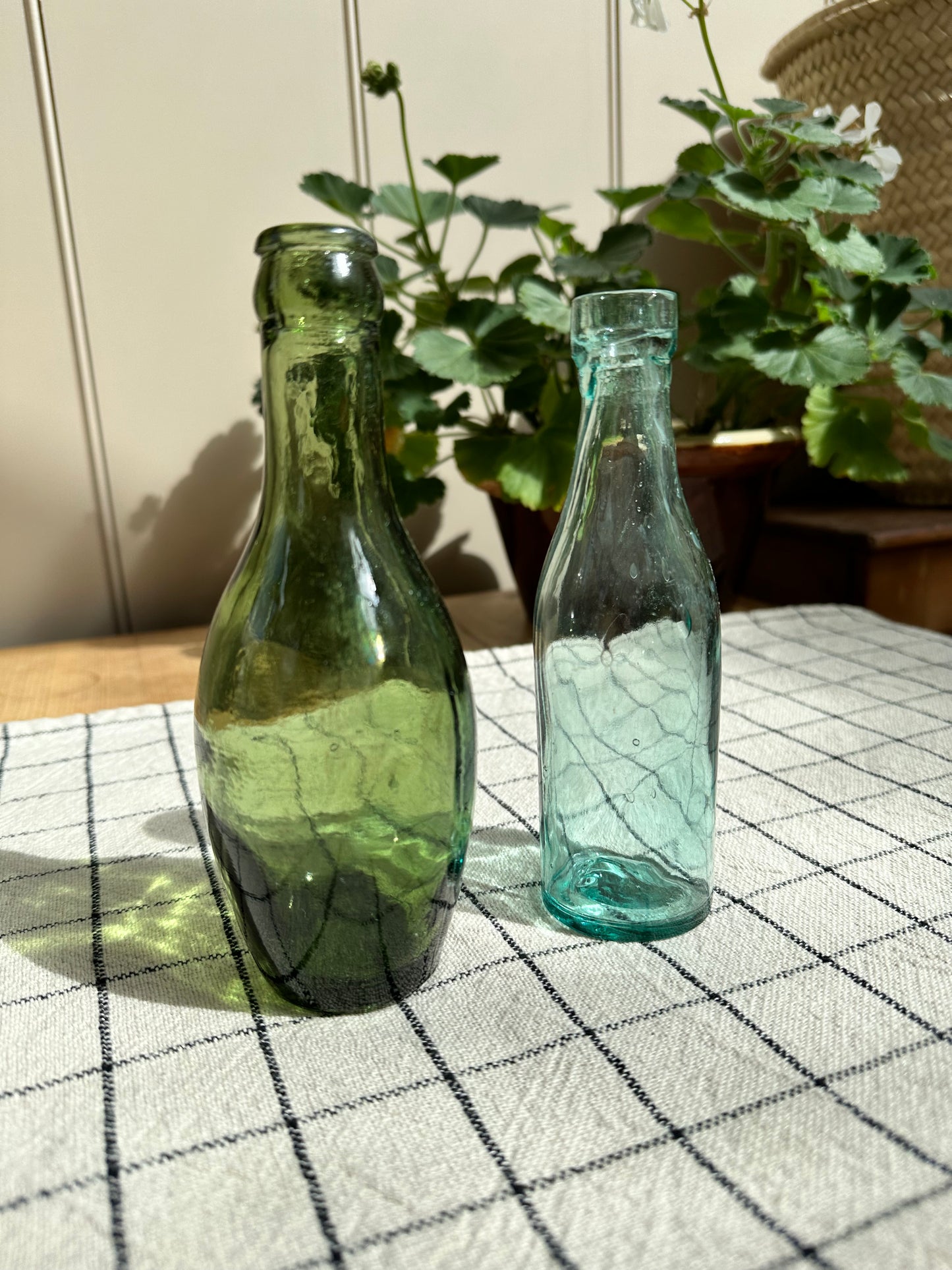 Vintage Glass Bottles | Pair