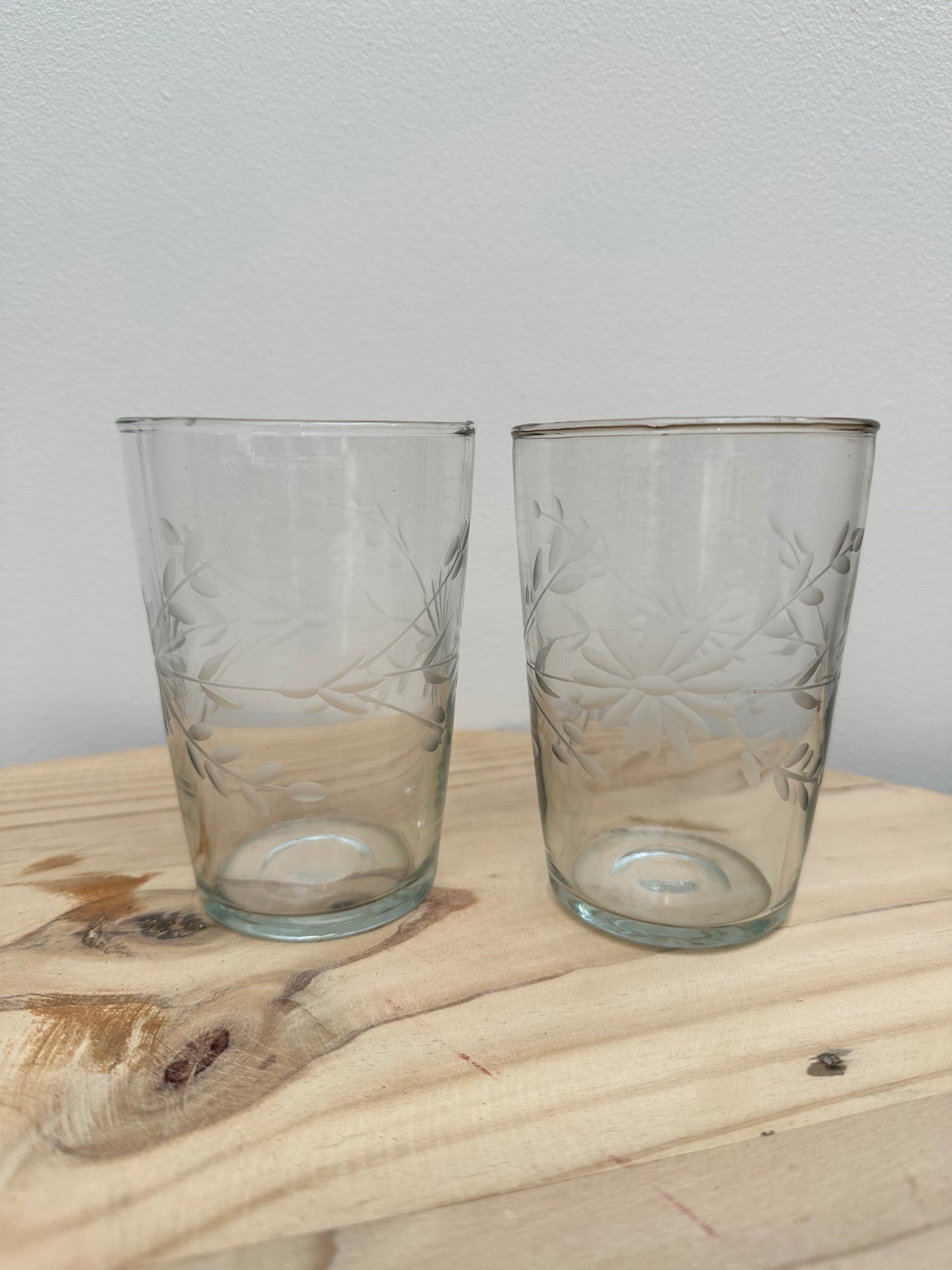 Etched Floral Glass