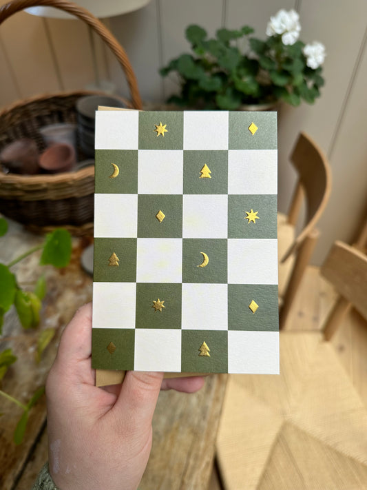 Checkerboard Christmas Card