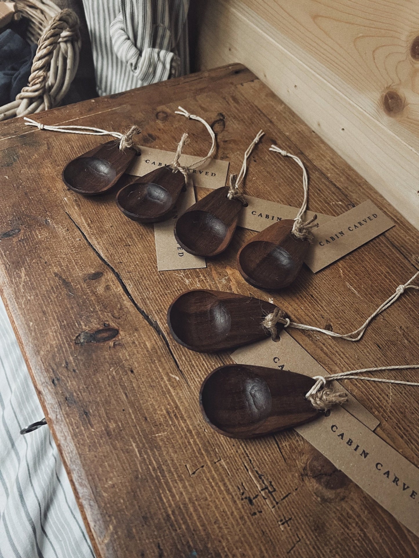 Hand Carved Coffee Scoop | This Cabin Van