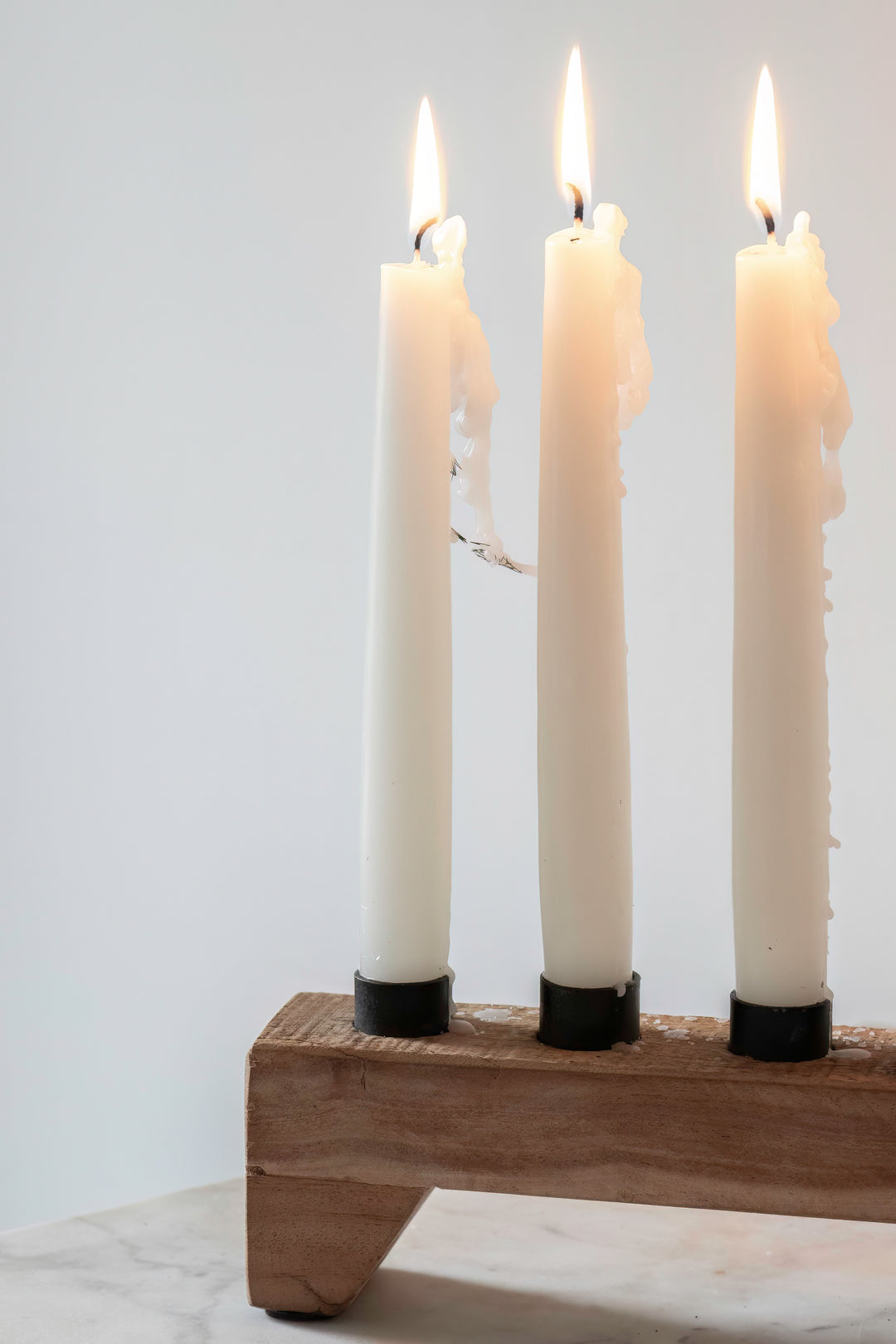 Glöd Candle Holder | Bleached Wood