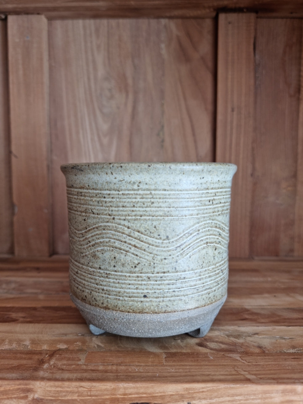 Handmade Stoneware Footed Plant Pot