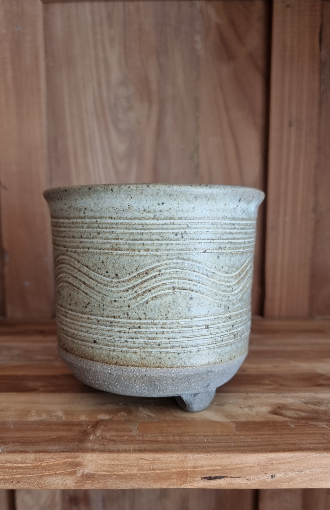 Handmade Stoneware Footed Plant Pot