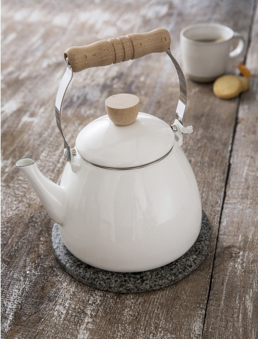 Enamel Stove Kettle | Warm White