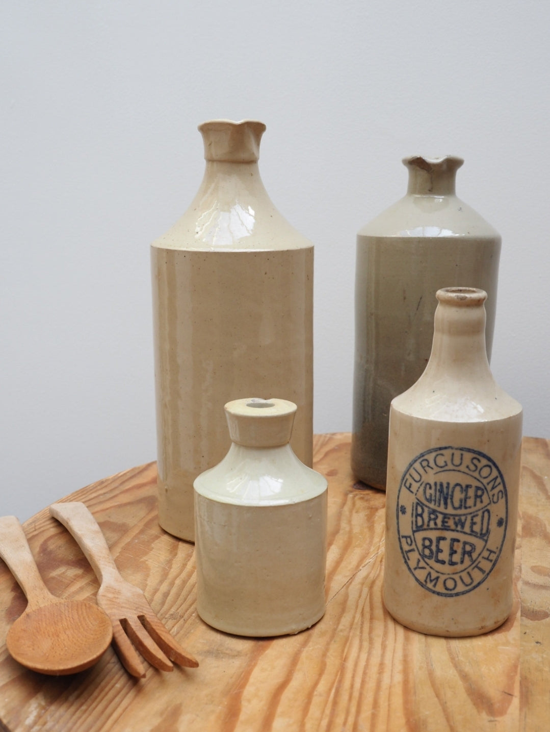 Vintage Stoneware Bottles | Oat