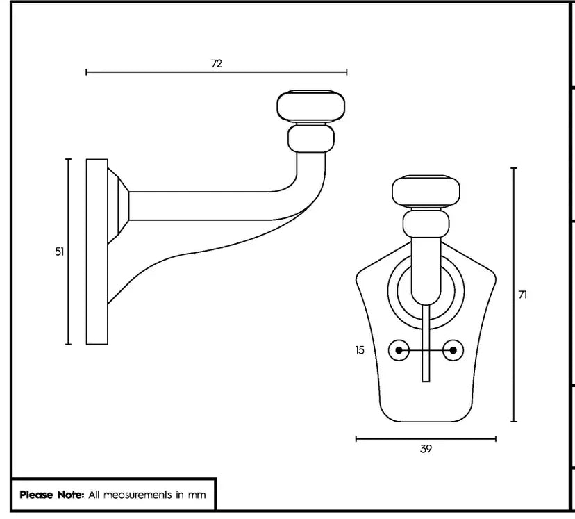 Flat Top Larder Hook | Raw