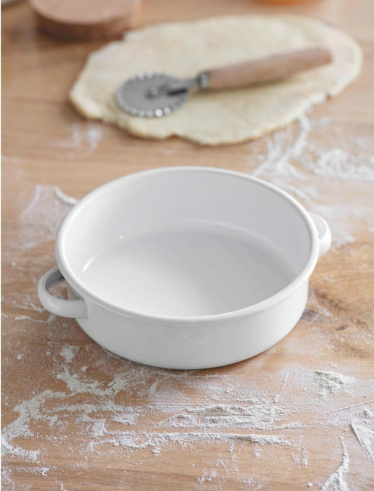 Enamel Pie Dish | White