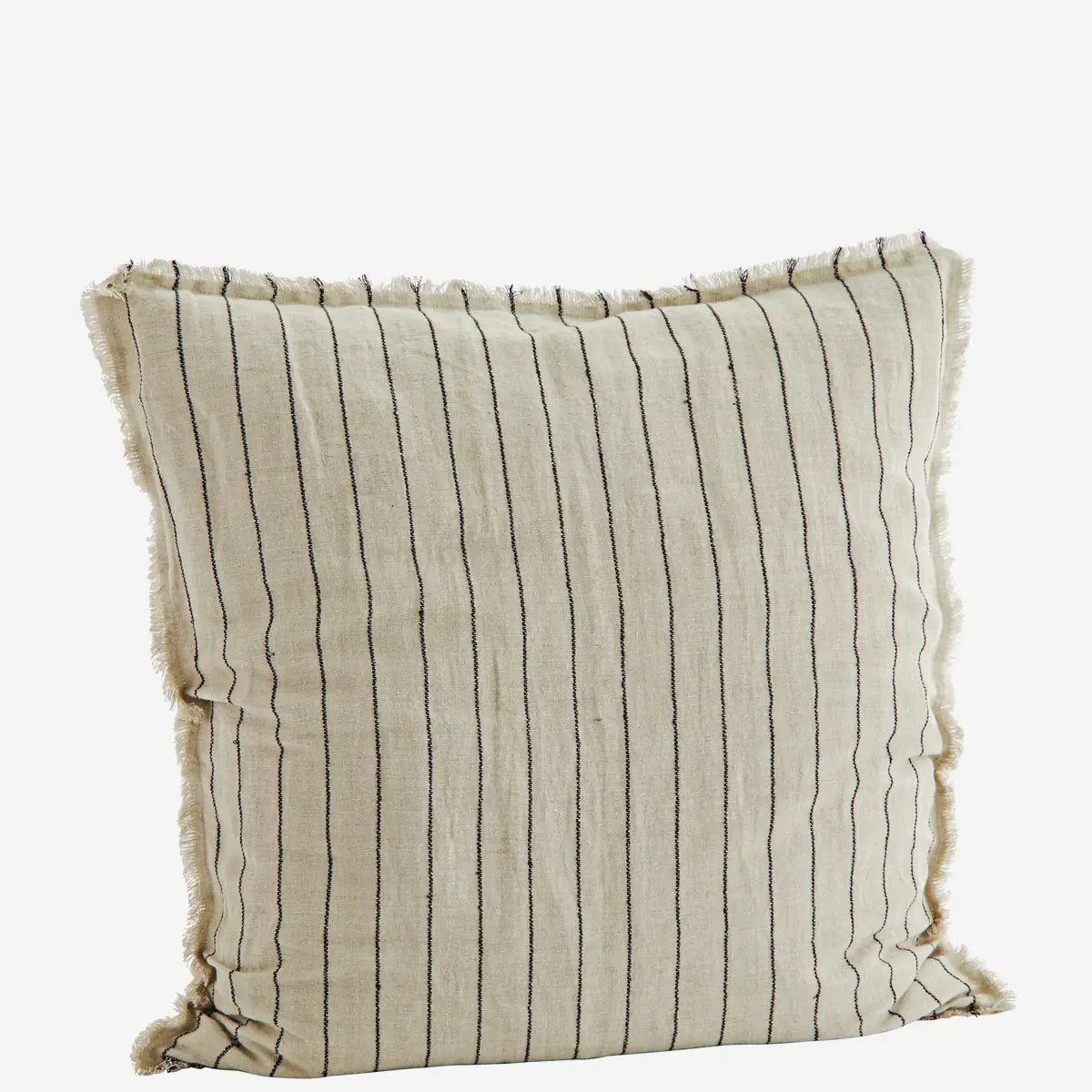 Stripe Linen Cushion | Lrg Black Greige