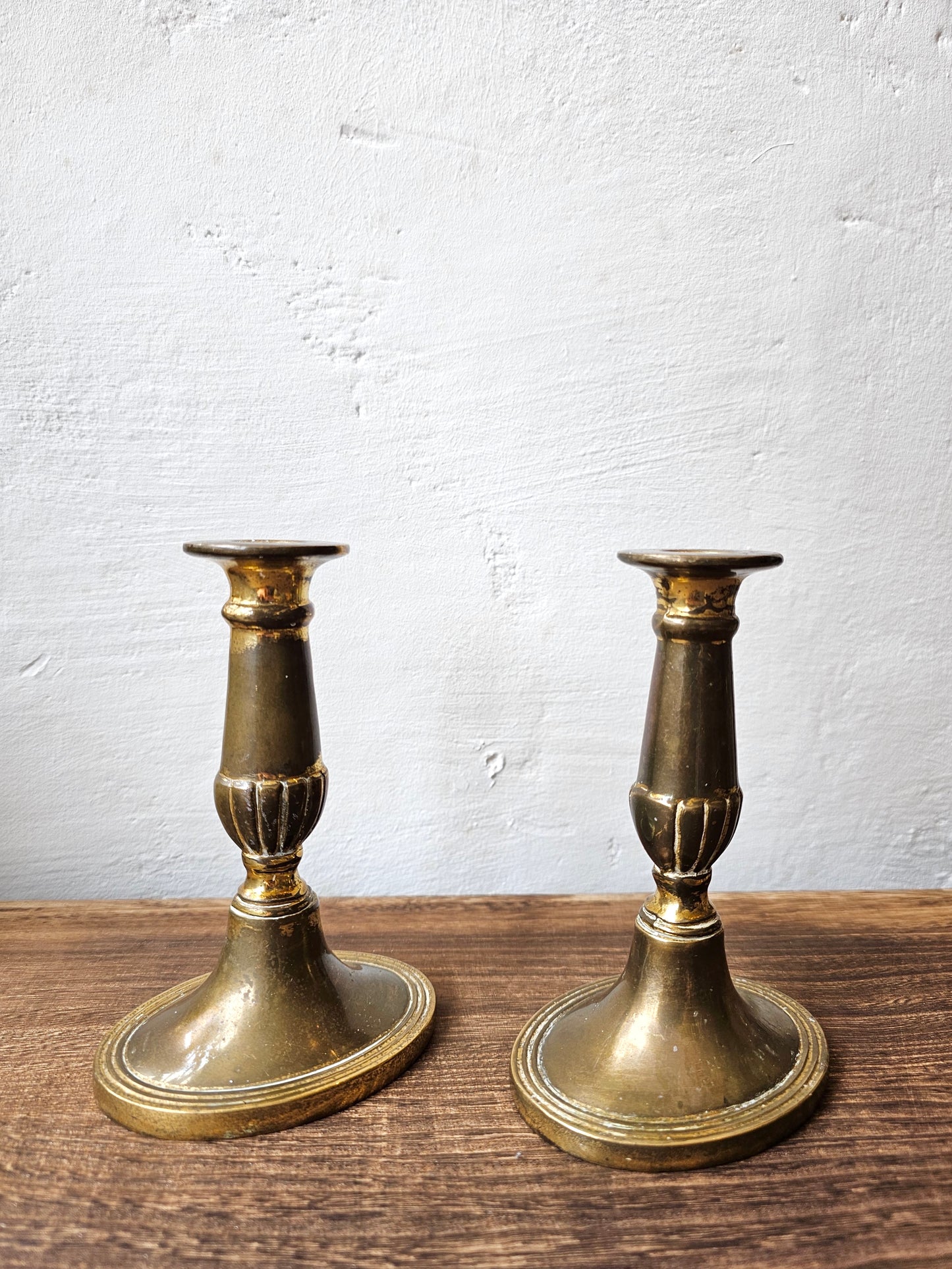 Vintage Brass Candle Holders | Pillar