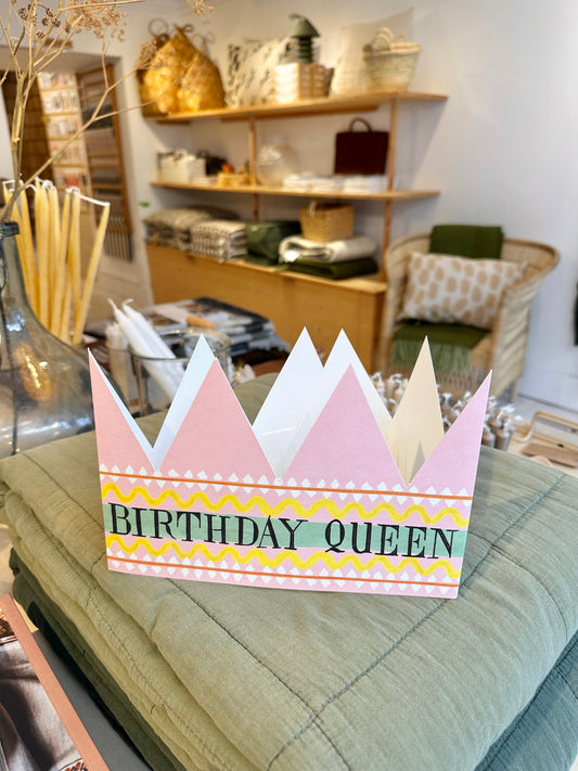 Birthday Queen Party Hat Card