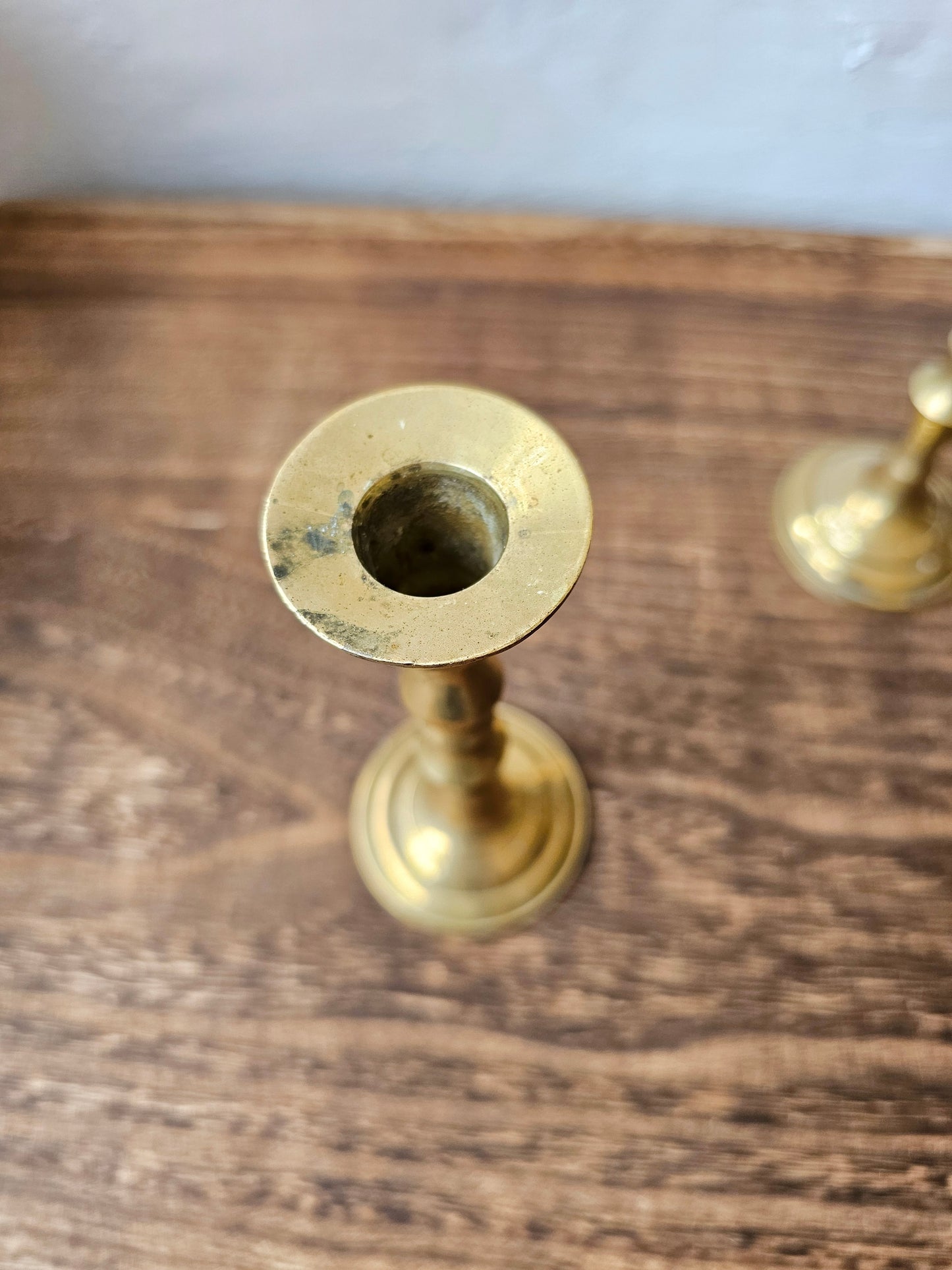 Vintage Brass Candle Holders | Skinny