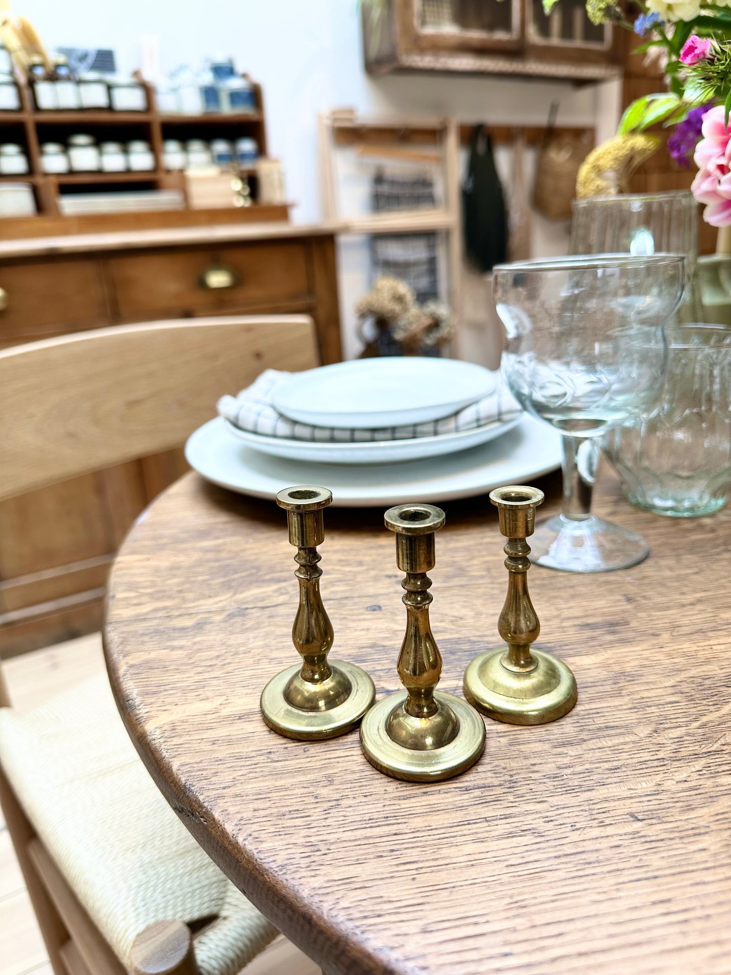 Vintage Brass Individual Candle Holders