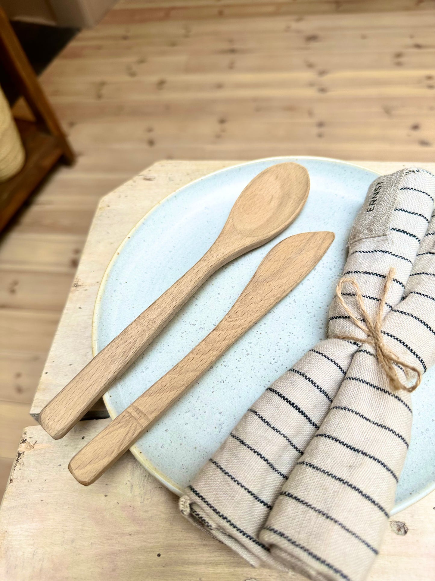 Vintage Wooden Cutlery Set | Spoon & Knife