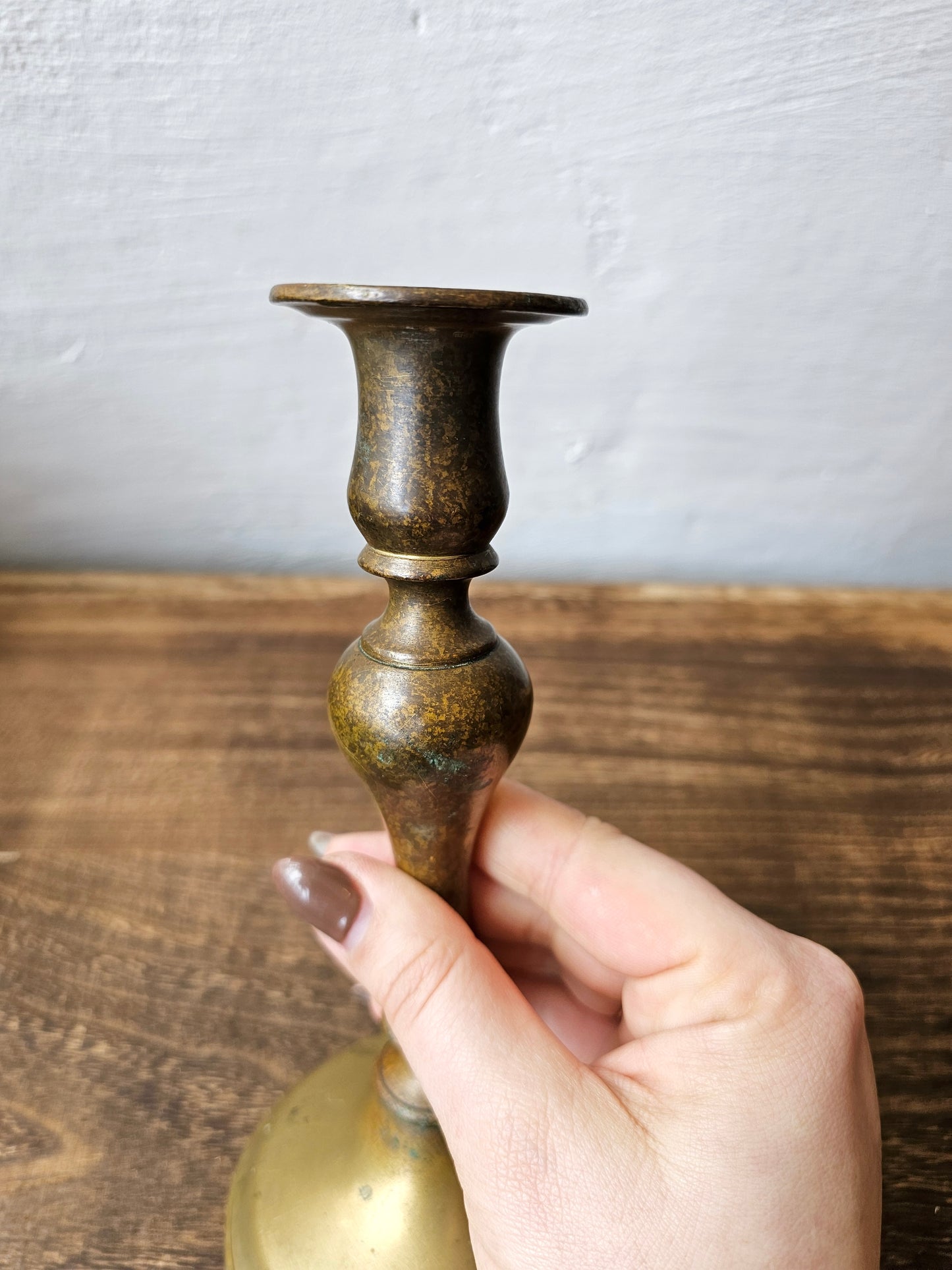 Vintage Brass Candle Holders | Large